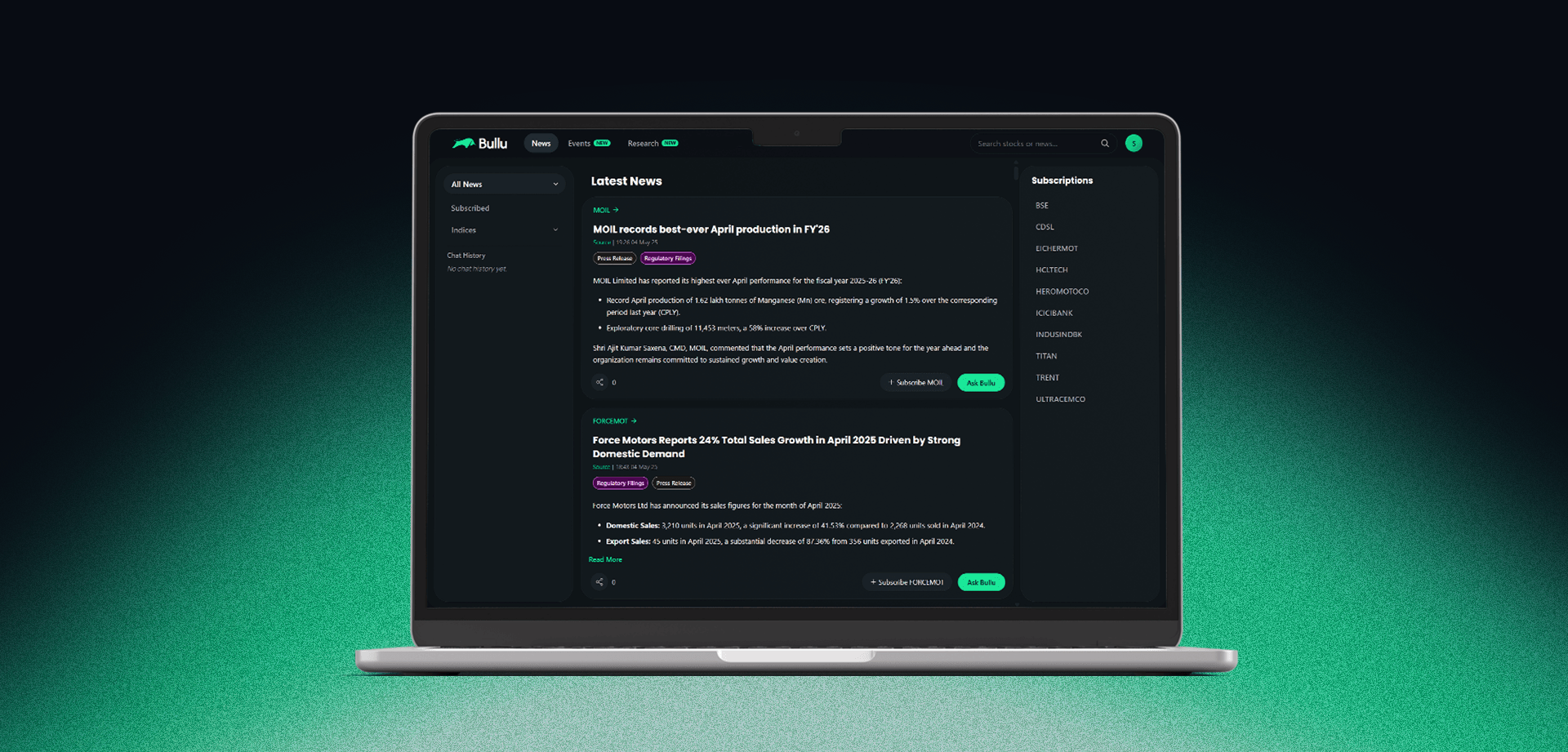 Bullu Dashboard Interface